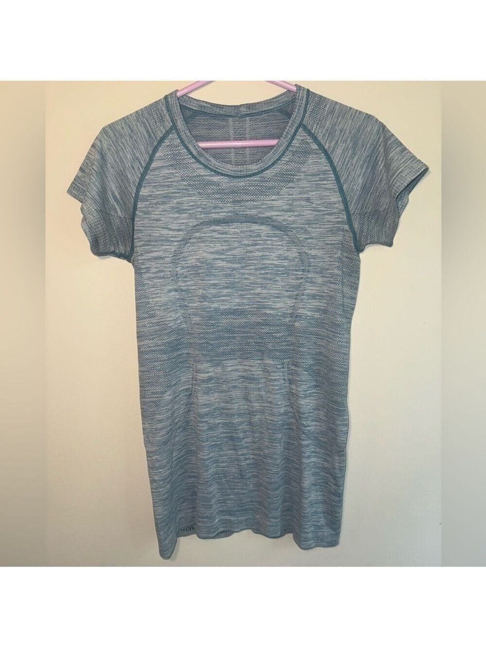Lululemon Short Sleeve Tee Heathered Teal Fitted Large